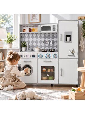 Kids Play Kitchen Set with Real Sounds & Lights | Fun Pretend Cooking Toy